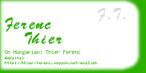 ferenc thier business card